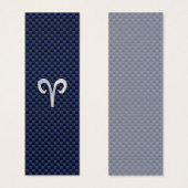 Aries Zodiac Sign auf Navy Blue Carbon Fibre Print (Vorne & Hinten)