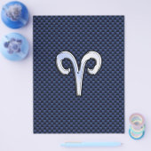 Aries Zodiac Sign auf Navy Blue Carbon Fibre Print Flyer (Einzeln)