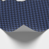 Aries Zodiac Sign auf Navy Blue Carbon Fibre Print Geschenkpapier (Ecke)