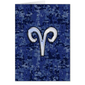 Aries Zodiac Sign auf Navy Blue Digital Camouflage (Vorne)