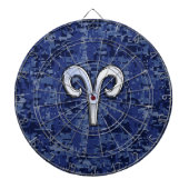Aries Zodiac Sign auf Navy Blue Digital Camouflage Dartscheibe (vorne)