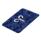 Aries Zodiac Sign auf Navy Blue Digital Camouflage Magnet (Linke Seite)