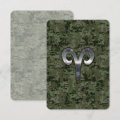 Aries Zodiac Sign auf Woodland Green Digital Camou (Vorne/Hinten)
