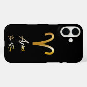 Aries Zodiac Sign, Black & Gold Case-Mate iPhone Hülle (Rückseite (Horizontal))