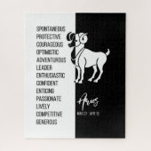 Aries Zodiac Sign, Black & White Jigsaw Puzzle (Vertikal)