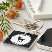 Aries Zodiac Sign, Black & White Schlüsselanhänger (Vorderseite rechts)