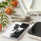 Aries Zodiac Sign, Black & White Schlüsselanhänger (Vorderseite rechts)