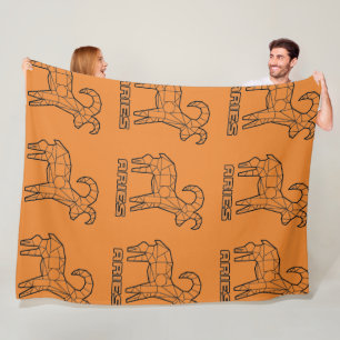 Aries Zodiac Sign Blanket (transparent) Fleecedecke