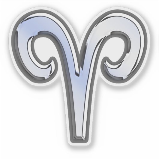 Aries Zodiac Sign Blue Digital Art Aufkleber (Vorderseite)