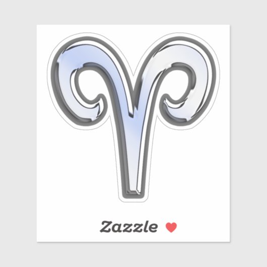 Aries Zodiac Sign Blue Digital Art Aufkleber (Blatt)