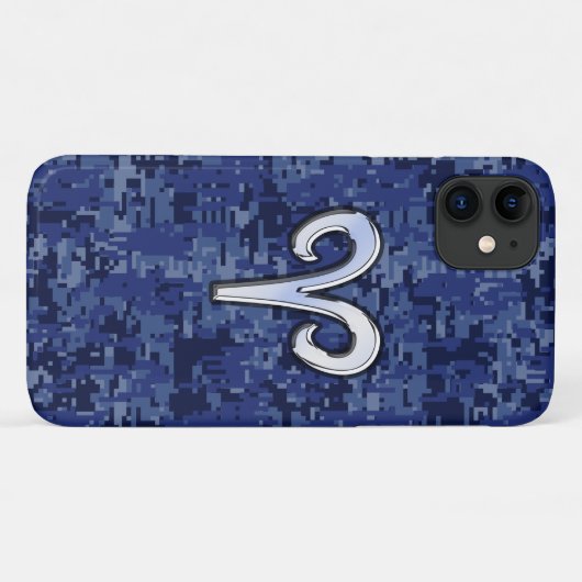 Aries Zodiac Sign Blue Digital Camouflage Case-Mate iPhone Hülle (Rückseite (Horizontal))