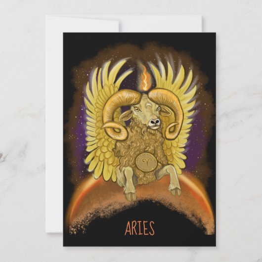 Aries Zodiac Sign Einladung (Vorderseite)