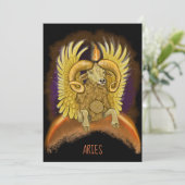 Aries Zodiac Sign Einladung (Stehend Vorderseite)