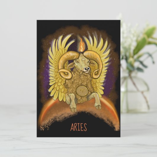 Aries Zodiac Sign Einladung (Stehend Vorderseite)