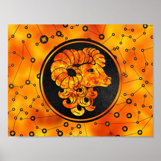 Aries Zodiac Sign Fire Element Poster (Vorne)