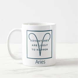 Aries Zodiac Sign Fusion Zitat in Blau und Weiß Kaffeetasse