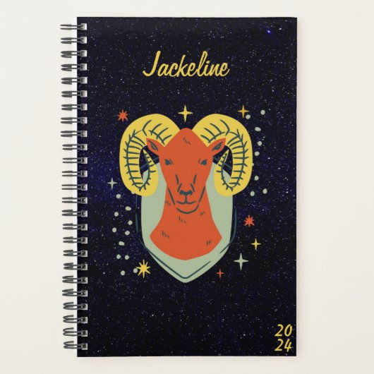 Aries Zodiac Sign l Galaxy Sky Star Personal Planer (Vorderseite)