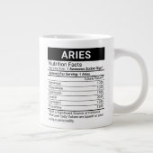 Aries Zodiac Sign mit Nutrition Facts, Jumbo-Tasse (Rechts)