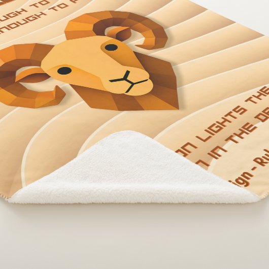 Aries Zodiac Sign Modern 3D Affirmation Sherpadecke (3/4)