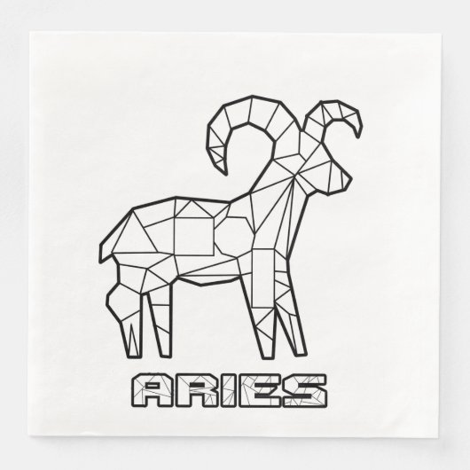 Aries Zodiac Sign Napkin Serviette (Vorderseite)