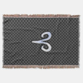 Aries Zodiac Sign on Carbon Fibre Style Decke (Vorderseite)