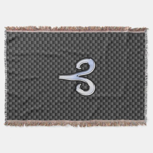 Aries Zodiac Sign on Carbon Fibre Style Decke (Vorderseite)