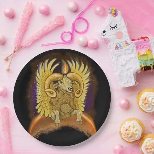 Aries Zodiac Sign Pappteller (Party)