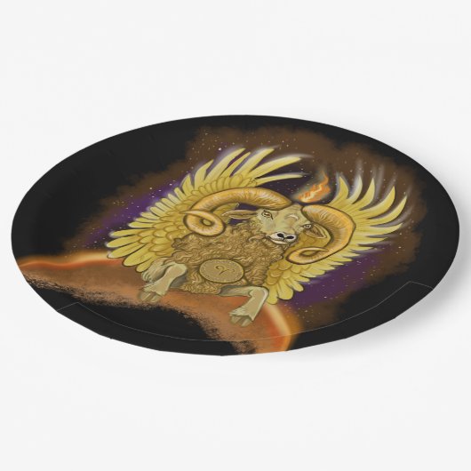Aries Zodiac Sign Pappteller (Schrägansicht)
