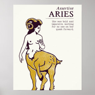 Aries Zodiac Sign Poster. Aries Ram Astrologie Art Poster