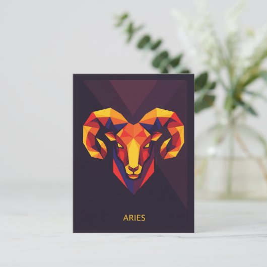 Aries Zodiac Sign Postkarte (Stehend Vorderseite)