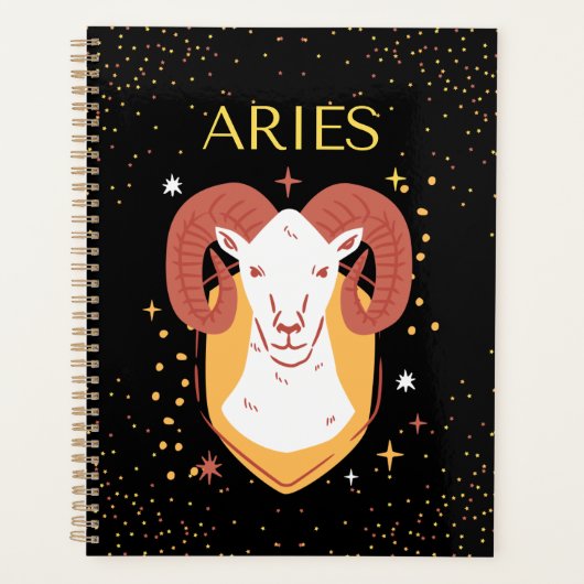 Aries Zodiac Sign&Quote Modern Elegantes Geschenkt Planer (Vorderseite)