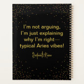Aries Zodiac Sign&Quote Modern Elegantes Geschenkt Planer (Rückseite)