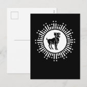 Aries Zodiac Sign Ram Cosmic Sternexplosion Design Feiertagspostkarte (Vorne/Hinten)