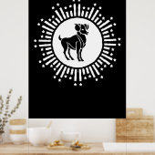 Aries Zodiac Sign Ram Cosmic Sternexplosion Design Poster (Küche)