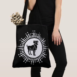 Aries Zodiac Sign Ram Cosmic Sternexplosion Design Tasche