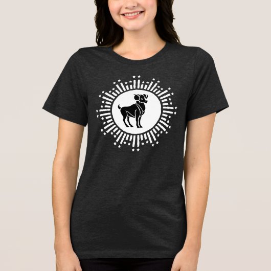 Aries Zodiac Sign Ram Cosmic Sternexplosion Design Tri-Blend Shirt (Vorderseite)