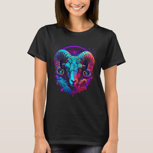 Aries Zodiac Sign Ram Graphic Astrology Cool Horos T-Shirt (Vorderseite)