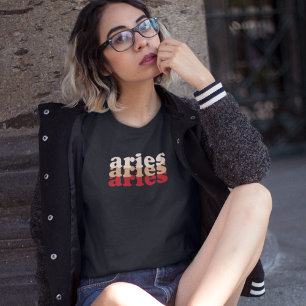 Aries Zodiac Sign   Red Power Color T - Shirt
