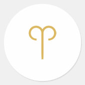 Aries Zodiac Sign Runder Aufkleber (Vorderseite)
