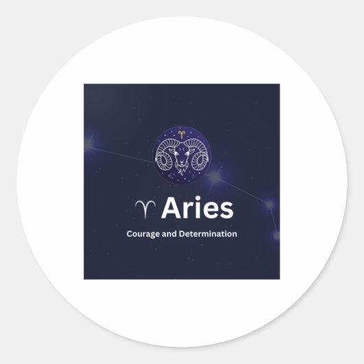 Aries Zodiac Sign Sticker (Vorderseite)