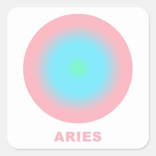 Aries Zodiac Sign Stylish Gradient Quadratischer Aufkleber (Vorderseite)