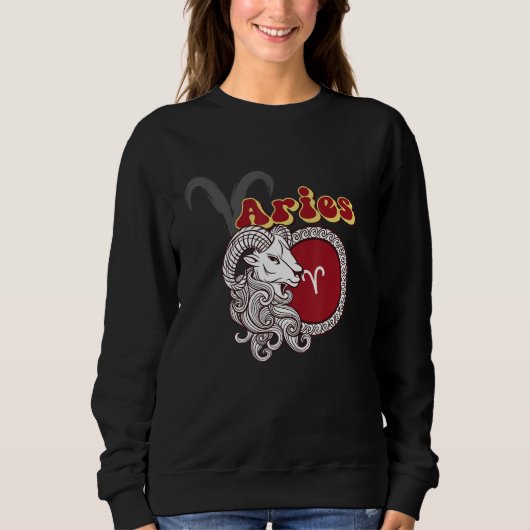 Aries Zodiac Sign Sweatshirt (Vorderseite)