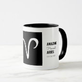 Aries Zodiac Sign Tasse 🖤 (Personalisiert) (VorderseiteRechts)