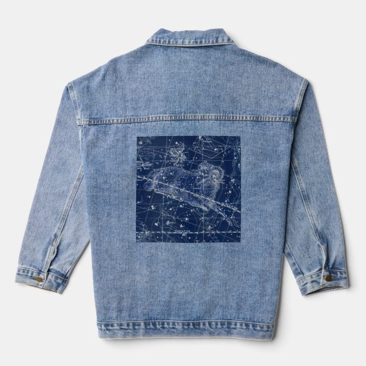 Aries Zodiac Sign Vintag Illustration Jeansjacke (Rückseite)