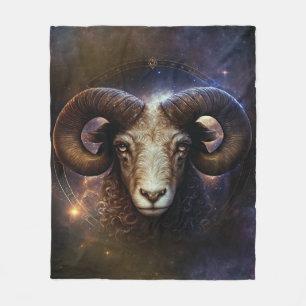 Aries Zodiac Sign Watercolor Design Fleecedecke
