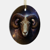 Aries Zodiac Sign Watercolor Design Keramik Ornament (Rechts)