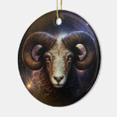 Aries Zodiac Sign Watercolor Design Keramik Ornament (Links)