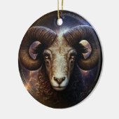 Aries Zodiac Sign Watercolor Design Keramik Ornament (Links)