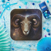 Aries Zodiac Sign Watercolor Design Pappteller (Party)