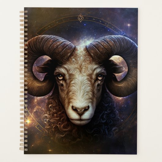 Aries Zodiac Sign Watercolor Design Planer (Vorderseite)